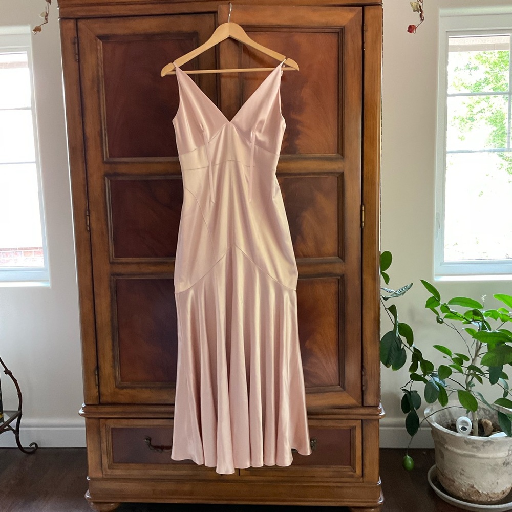 Jill Stuart Pink Pleated Midi Sundress